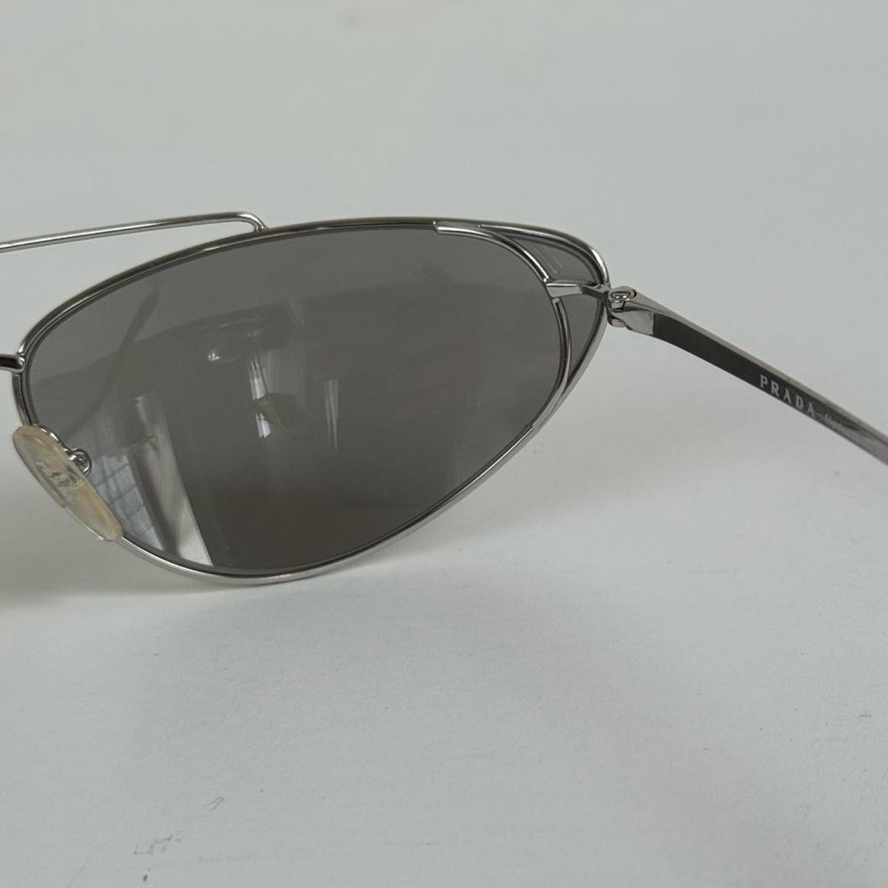PRADA Aviator Silver Metal Sunglasses with Gray Lenses - Picture 8 of 8